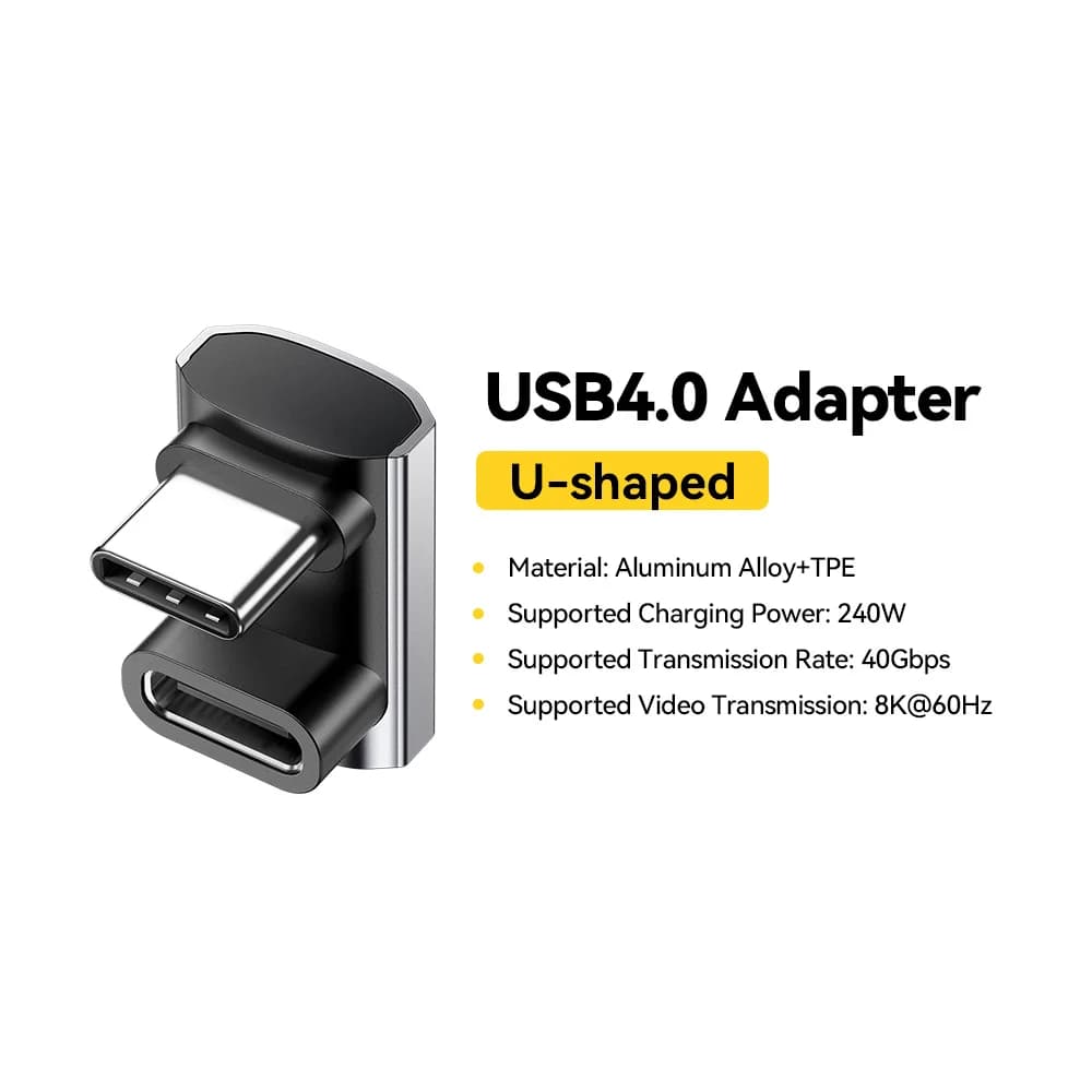 USB4.0 240W 90-graders OTG dataadapter 8K