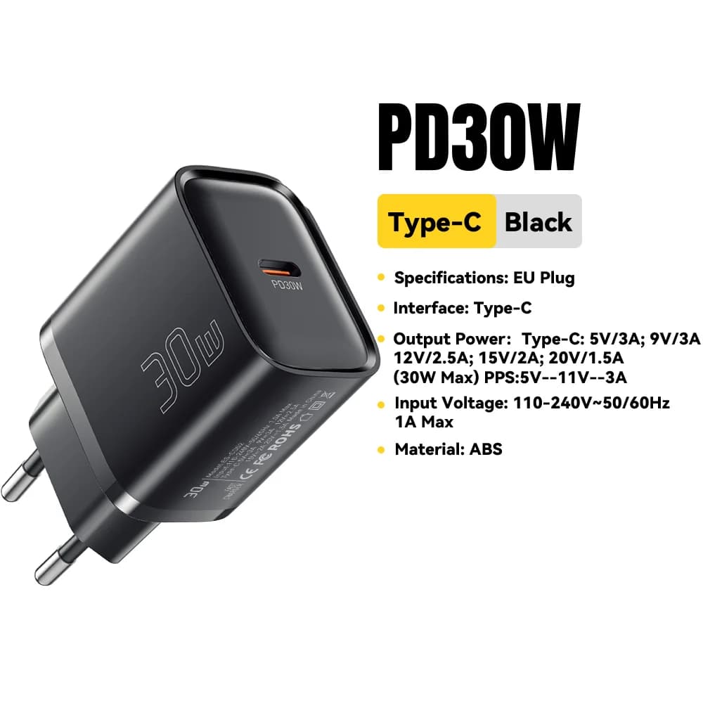 30W Mini USB-C PD hurtigoplader