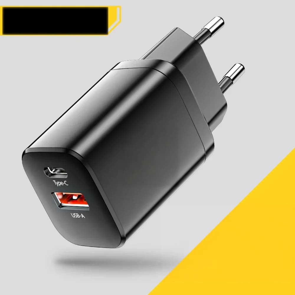 30W Dobbeltport USB-C Vægoplader med QC 3.0