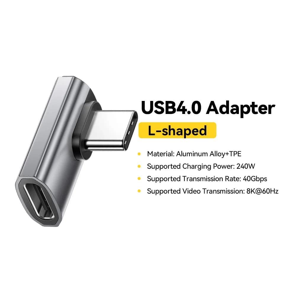 USB4.0 240W 90-graders OTG dataadapter 8K