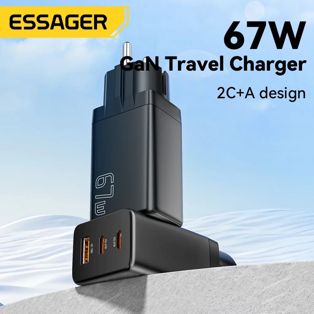 GaN USB Type-C oplader med EU/KR stikvalgmuligheder