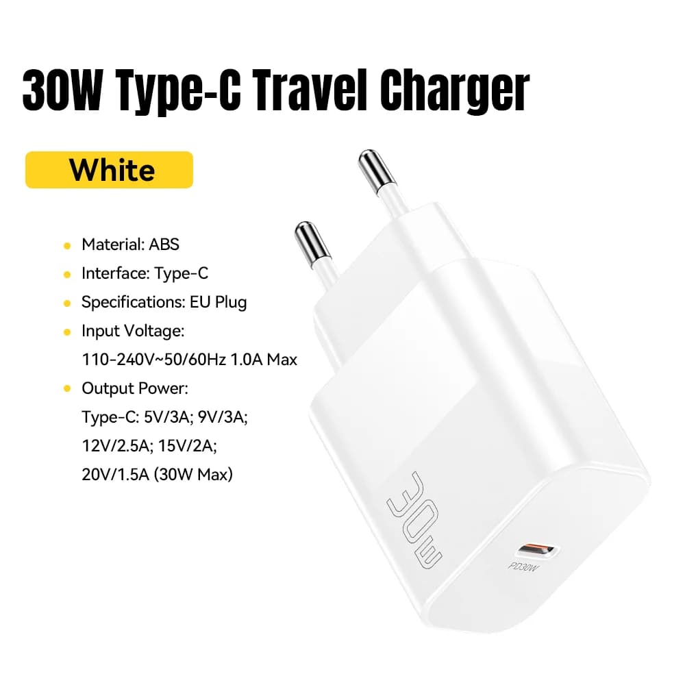 30W USB-C PD rejseoplader