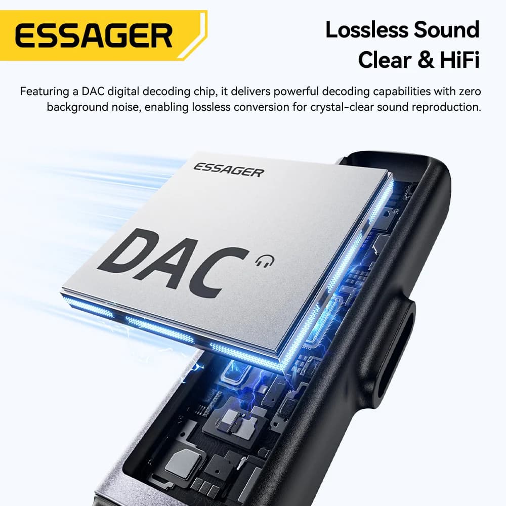 USB-C til 3,5 mm lyd- og opladningsadapter