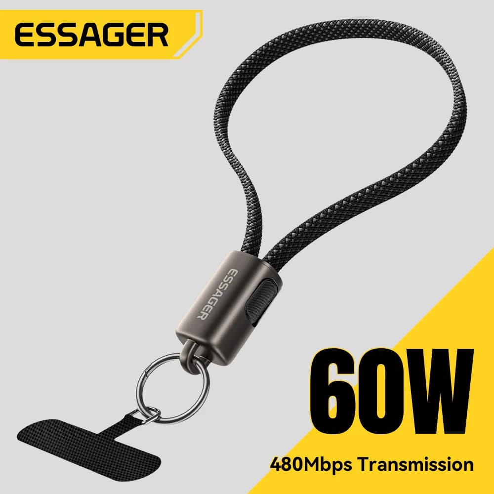 60W USB-C til Lightning Hurtigladnings Lanyard Kabel
