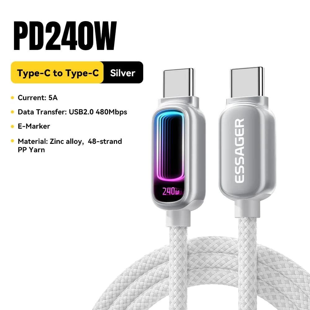 240W USB-C til USB-C kabel med 100W PD 3.1 understøttelse