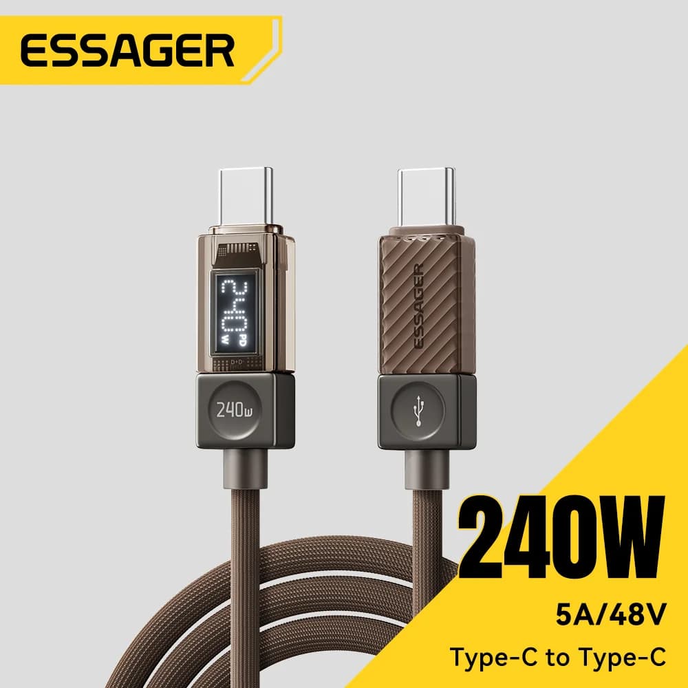240W USB-C kabel med LED-display og 100W PD 3.1
