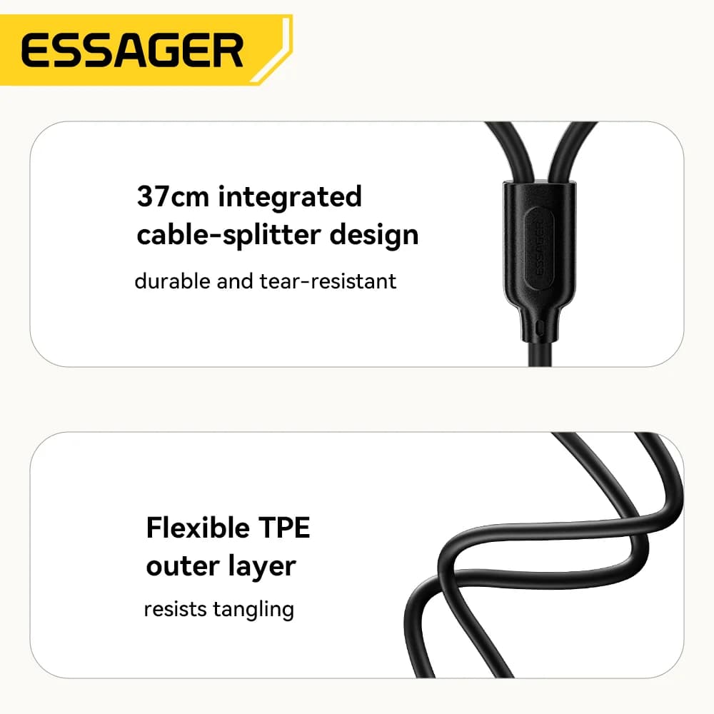 3,5 mm til dobbelt RCA audio splitterkabel