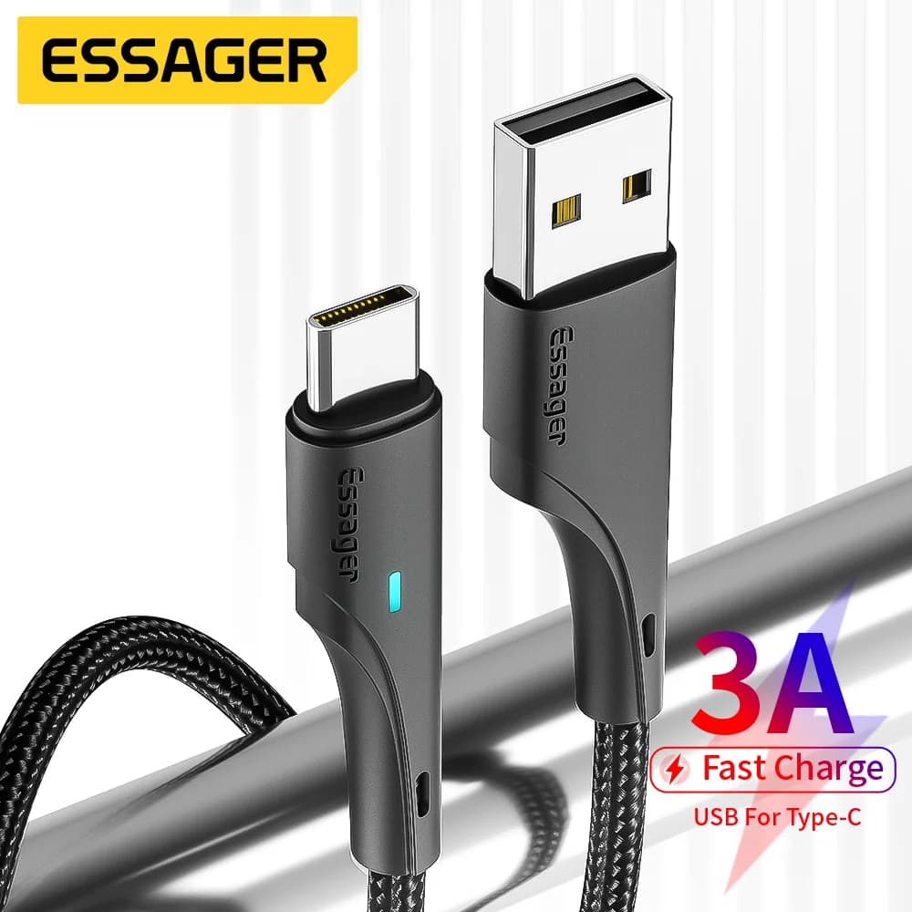 3A USB-A til USB-C lynopladningskabel