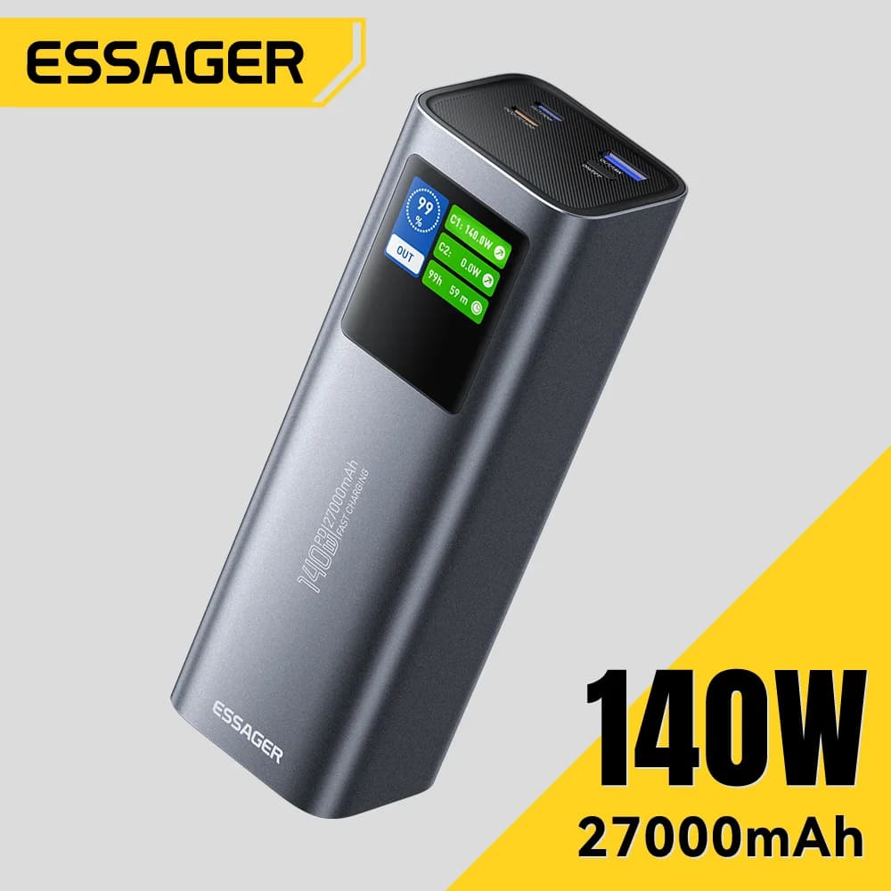 27000mAh Powerbank, 140W PD 3.1 Hurtigopladning