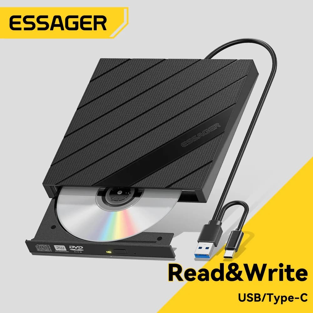2-i-1 ekstern USB CD/DVD brænder optisk drev