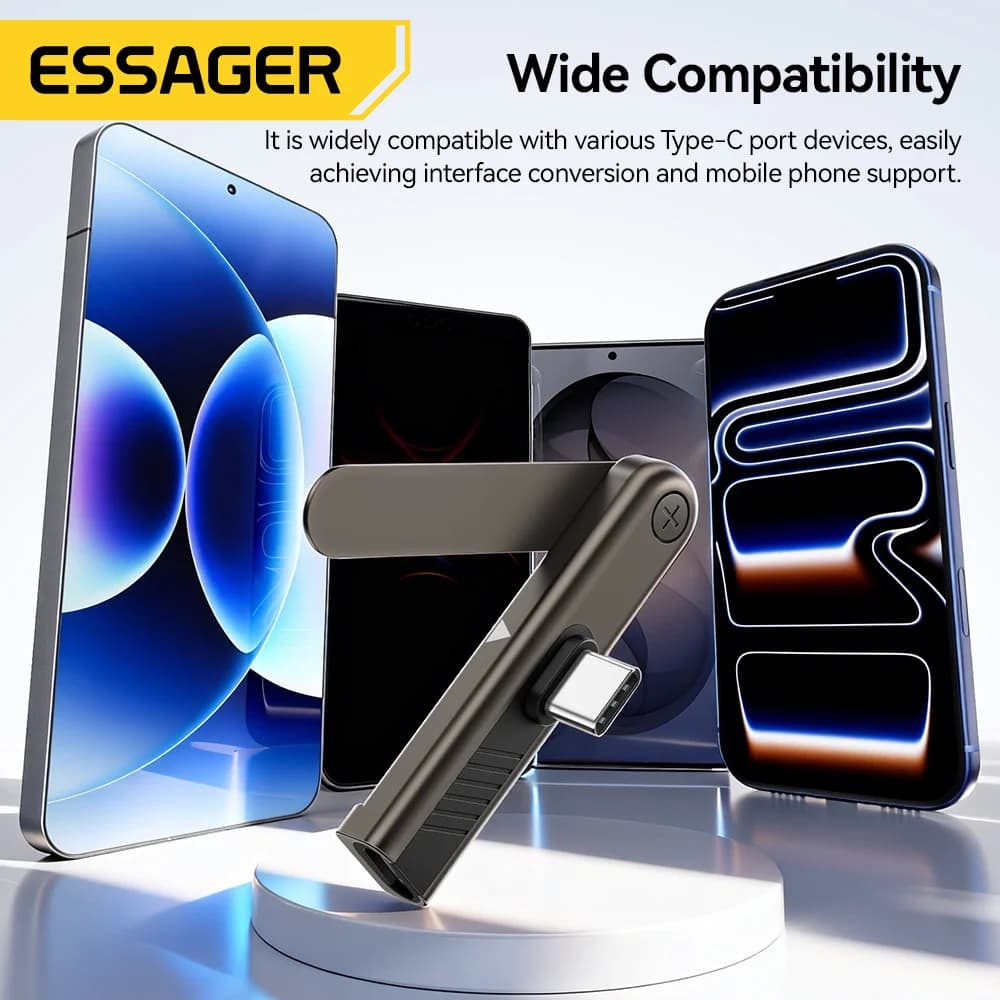 240W 2-i-1 Foldbar USB-C OTG Adapter med Stand
