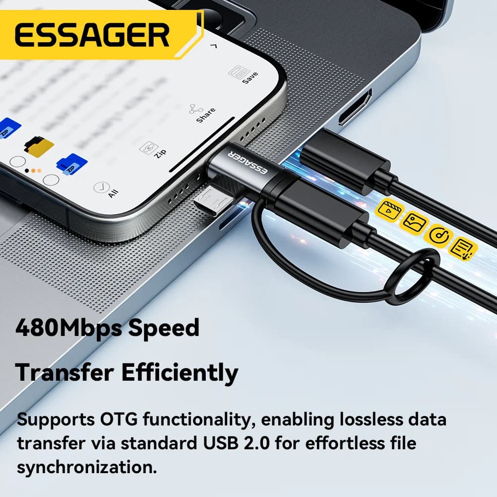 2-i-1 Lightning og Micro USB-adapter