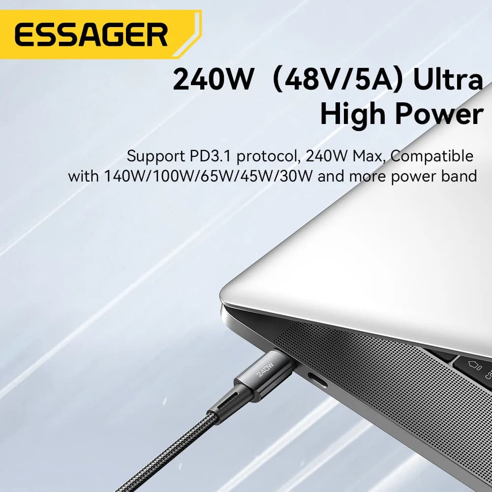240W Super Hurtig Opladning USB-C Datakabel 6A