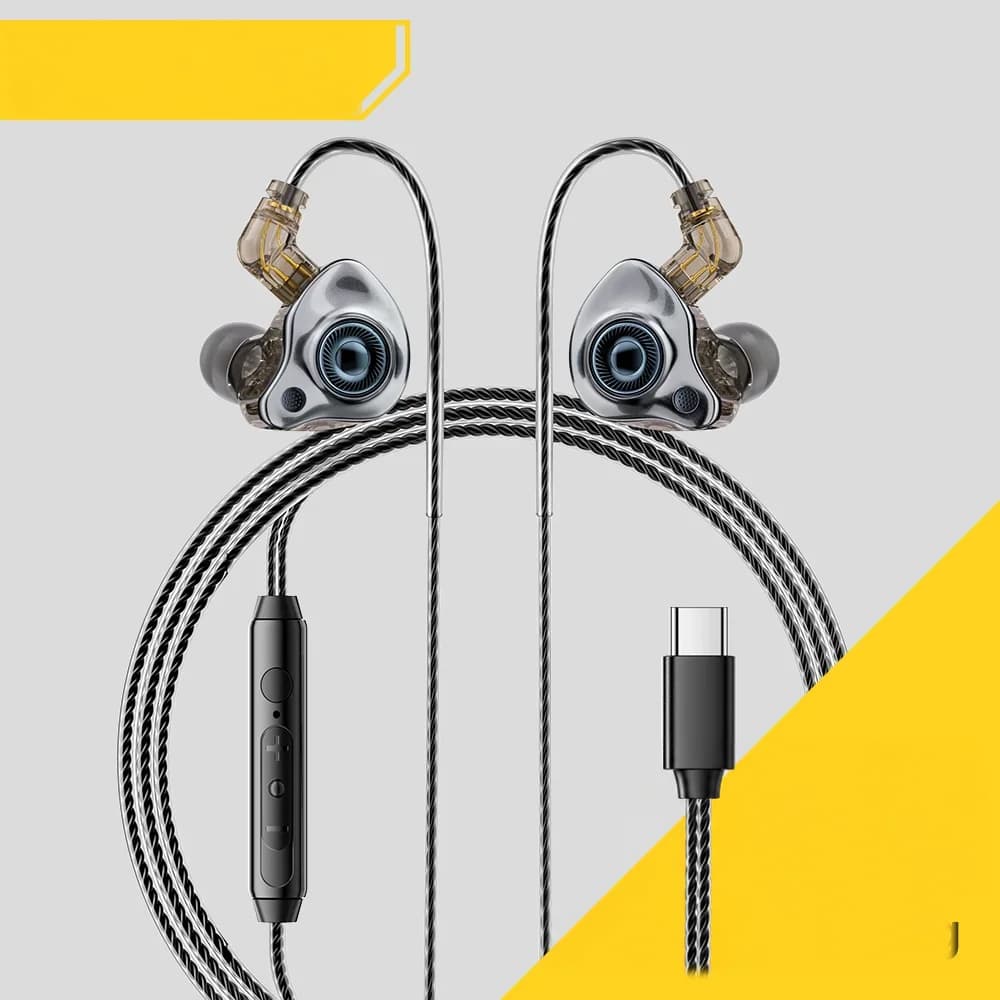 USB Type-C ledende in-ear hovedtelefoner med HiFi stereo