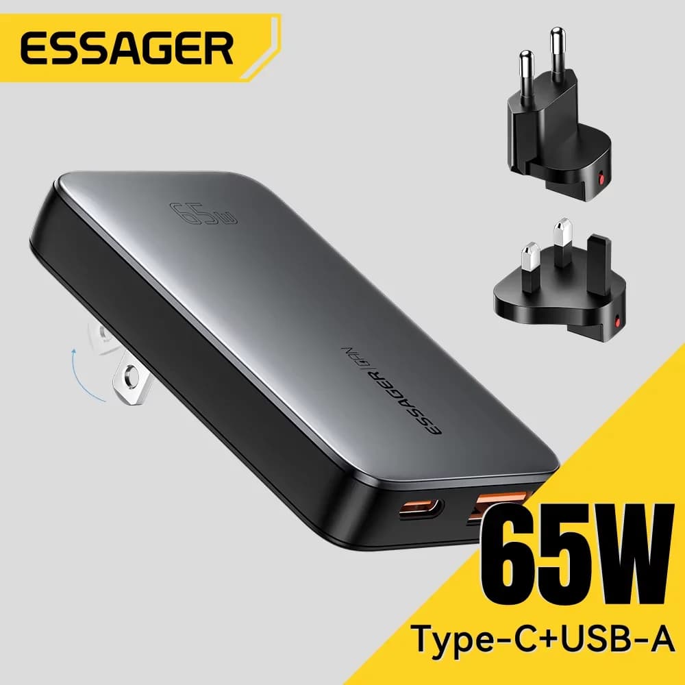 65W ultratynd GaN USB-C rejseoplader