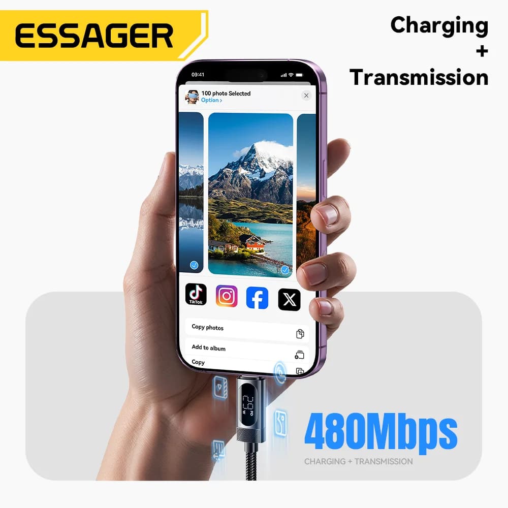 Digital Display USB-C til Lightning Kabel, 29W PD