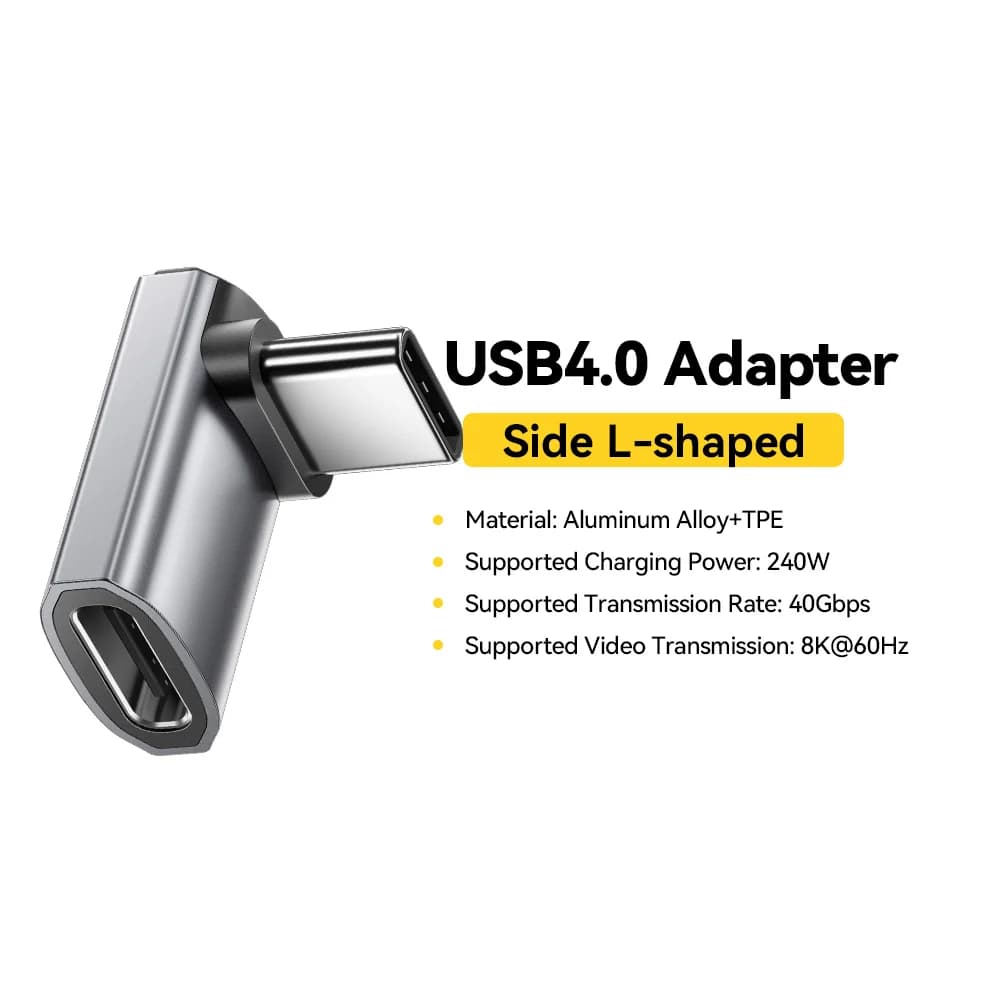 USB4.0 240W 90-graders OTG dataadapter 8K