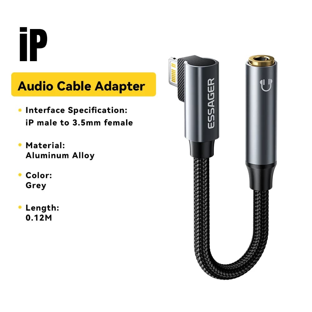 L-formet USB-C til 3,5 mm lydadapter