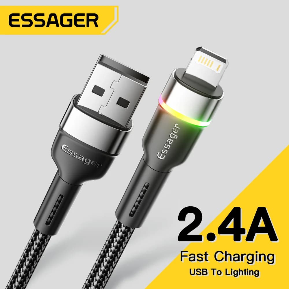 LED USB Hurtigladnings Datakabel til iPhone