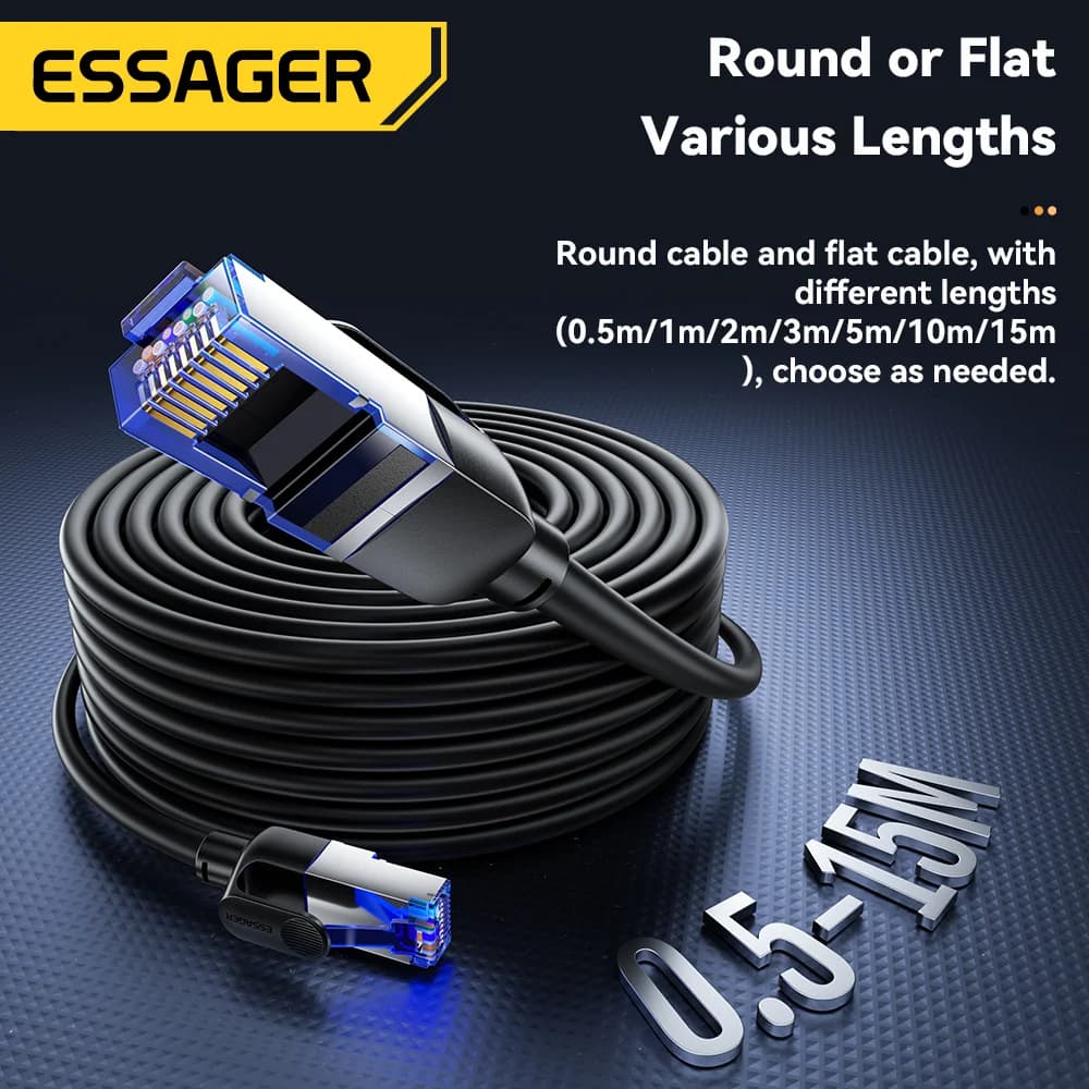 CAT8 Ethernet-kabel med 40Gbps hastighed og flettet ledning