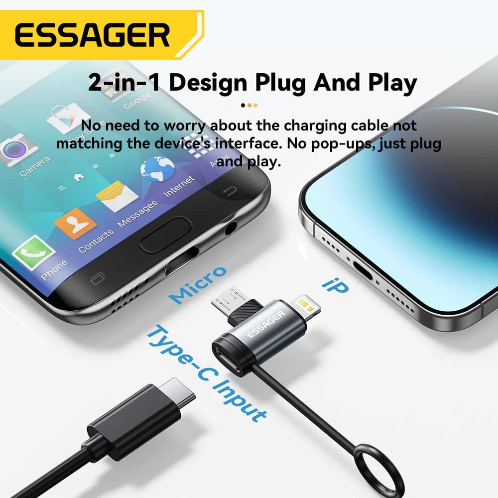 2-i-1 Lightning og Micro USB-adapter
