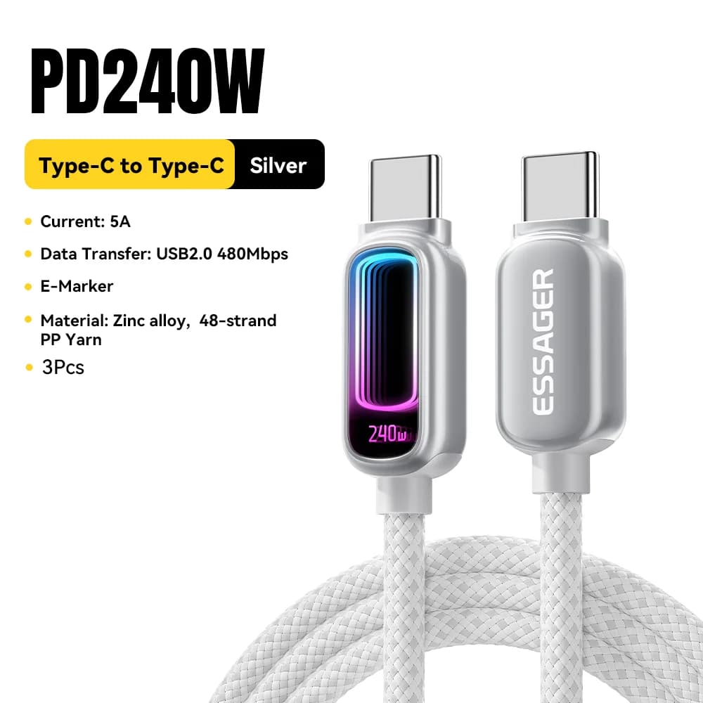 240W E-Marker USB-C til USB-C PD 3.1 Kabel