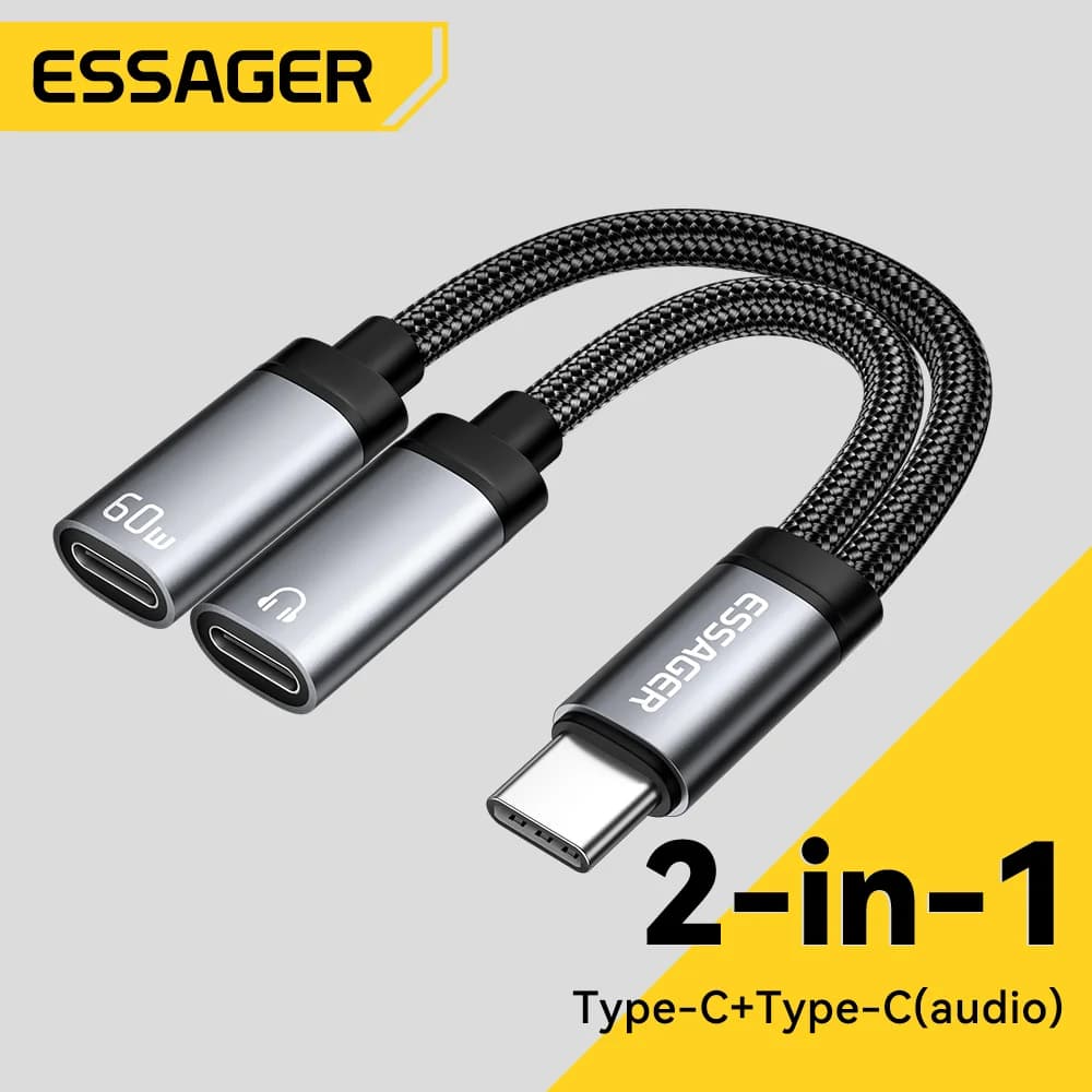 USB-C til 3.5mm og PD Opladning 2-i-1 Adapter