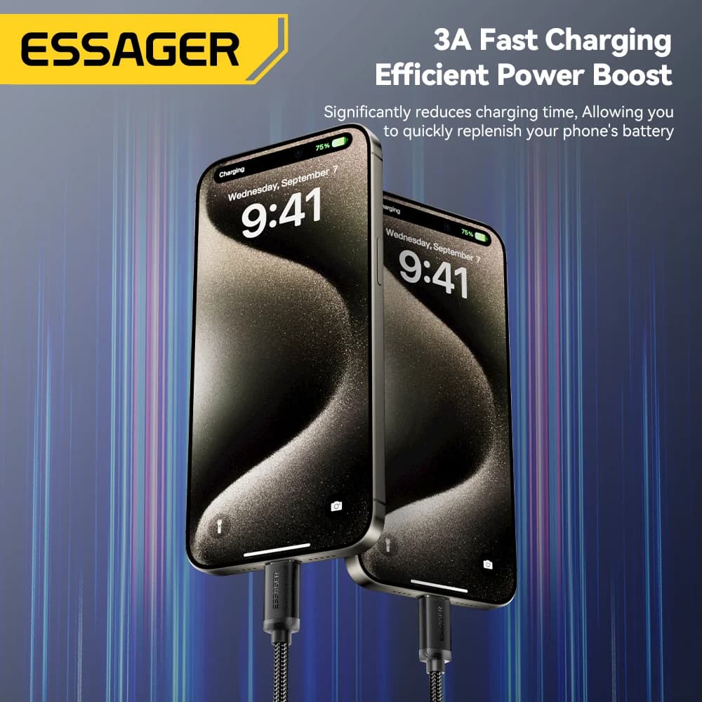 3A USB-A til USB-C Hurtigladnings- og datakabel