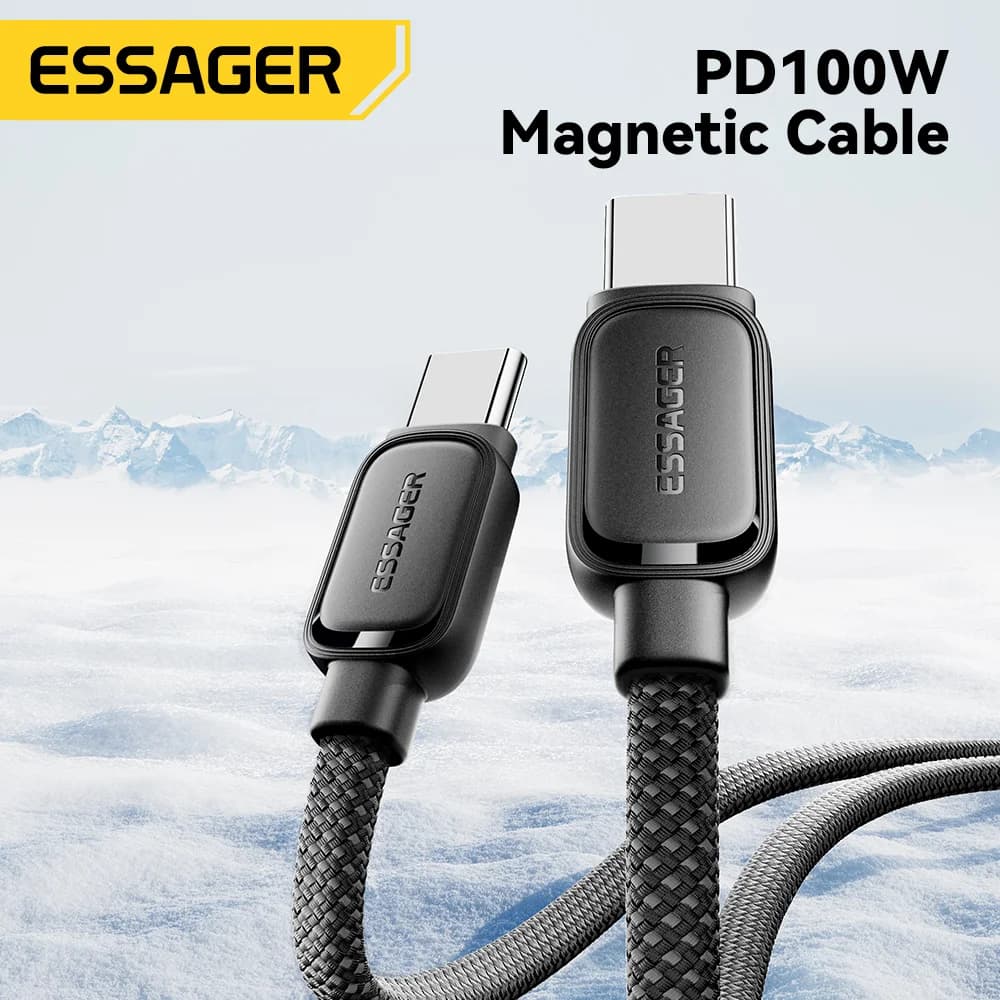100W magnetisk anti-tangling USB-C opladningskabel