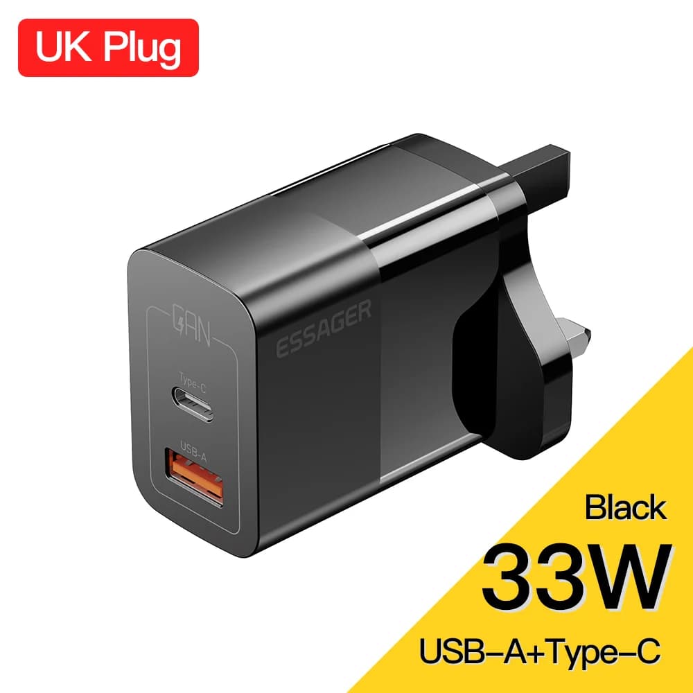 30W Dobbeltport USB-C Vægoplader med QC 3.0