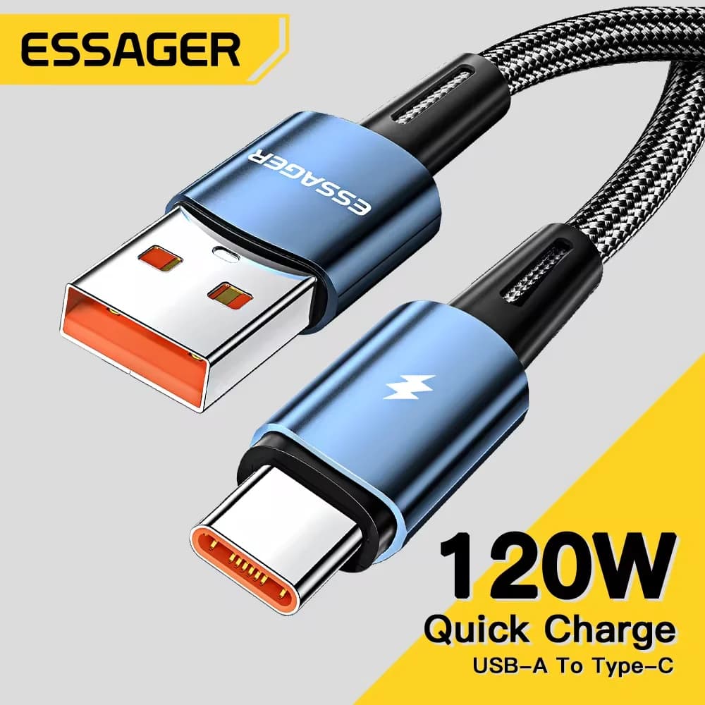 120W USB-C hurtigopladningskabel, 6A