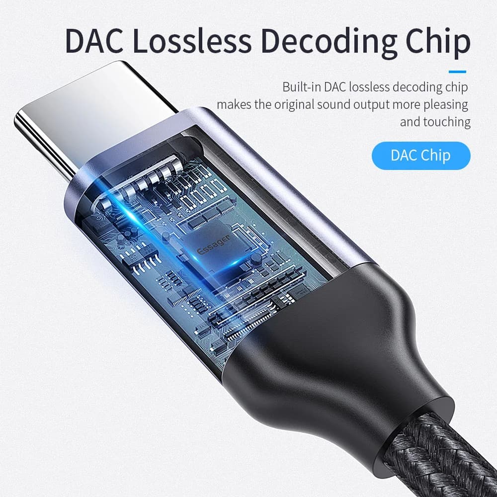 USB-C til 3,5 mm Hovedtelefon Lydadapter