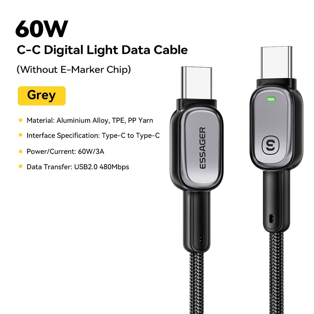 LED 100W USB-C til USB-C-kabel, 5A PD hurtigopladning