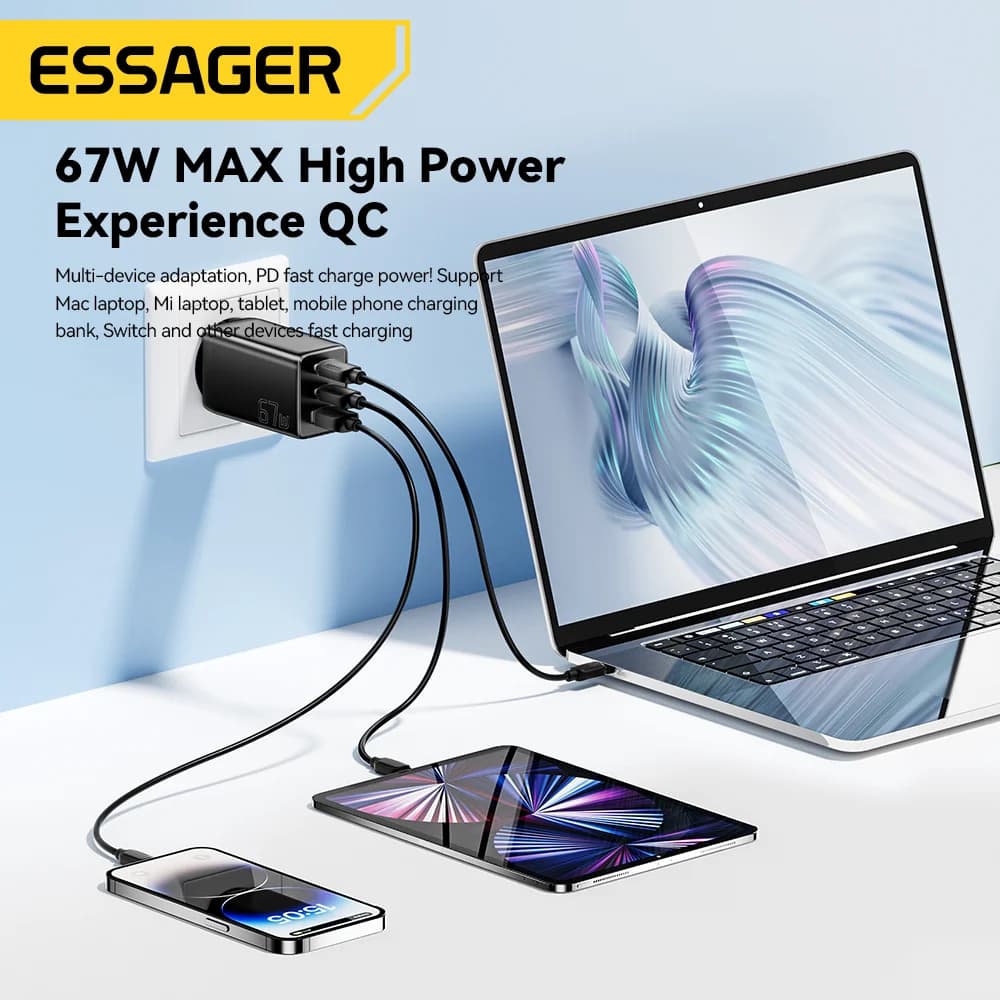 67W GaN USB Type-C hurtigoplader med PPS-understøttelse