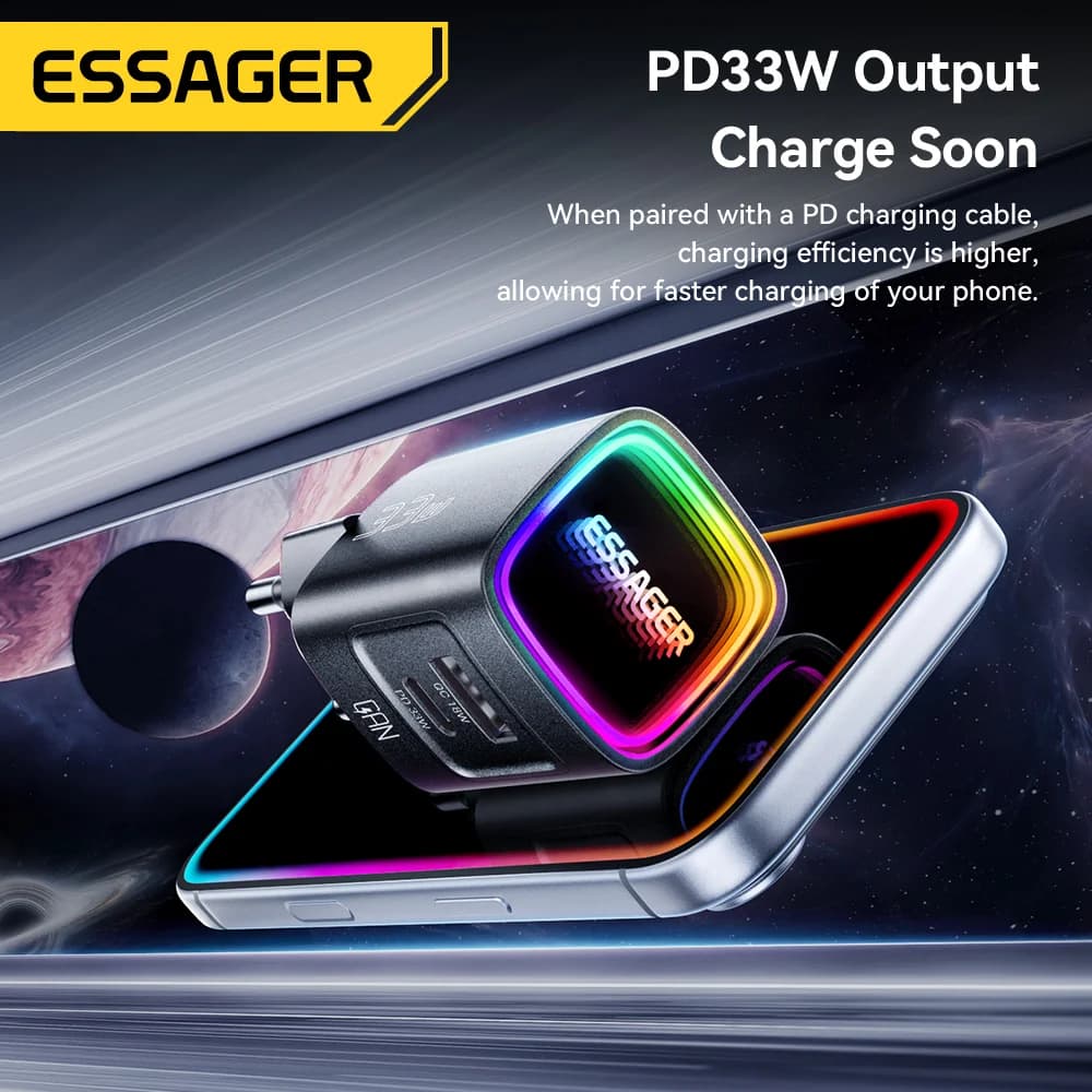 33W GaN USB-C PD bærbar oplader