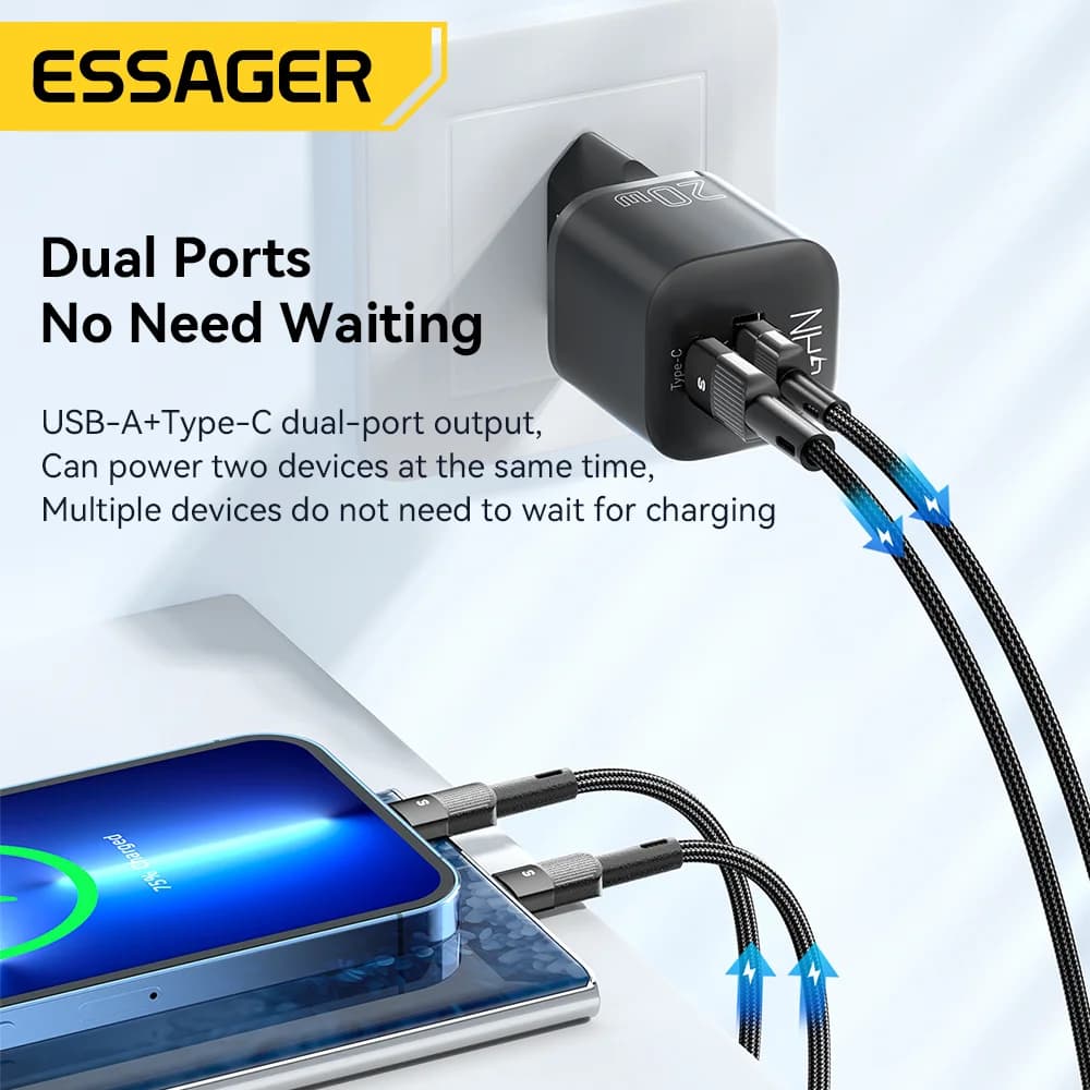 20W GaN USB-C PD Hurtigoplader