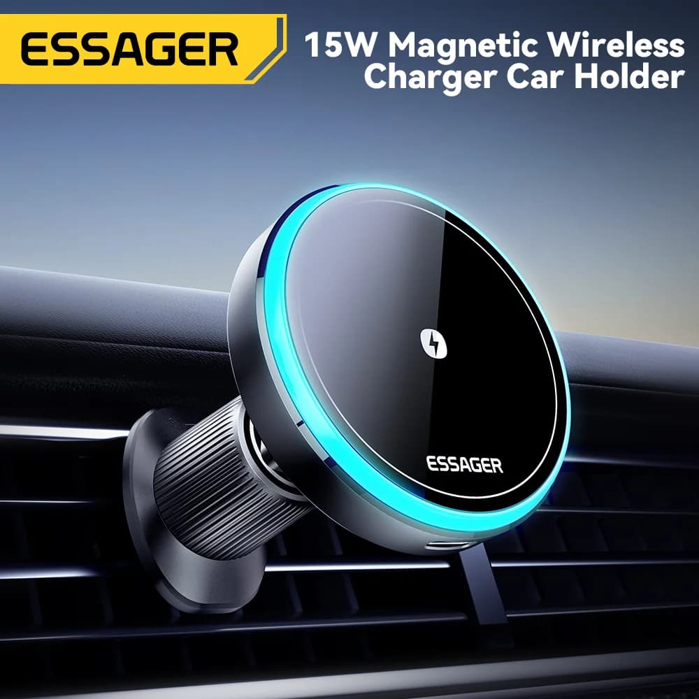15W magnetisk trådløs biloplader holder med LED