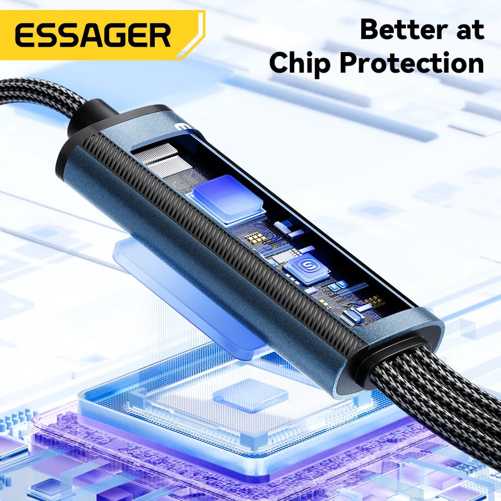 100W 3-i-1 USB-C til Lightning opladningskabel