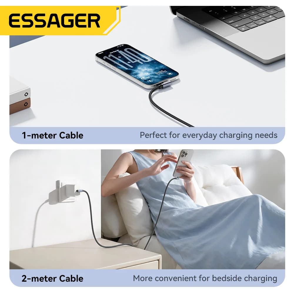 Elbow 100W USB-C til USB-C hurtigopladningskabel