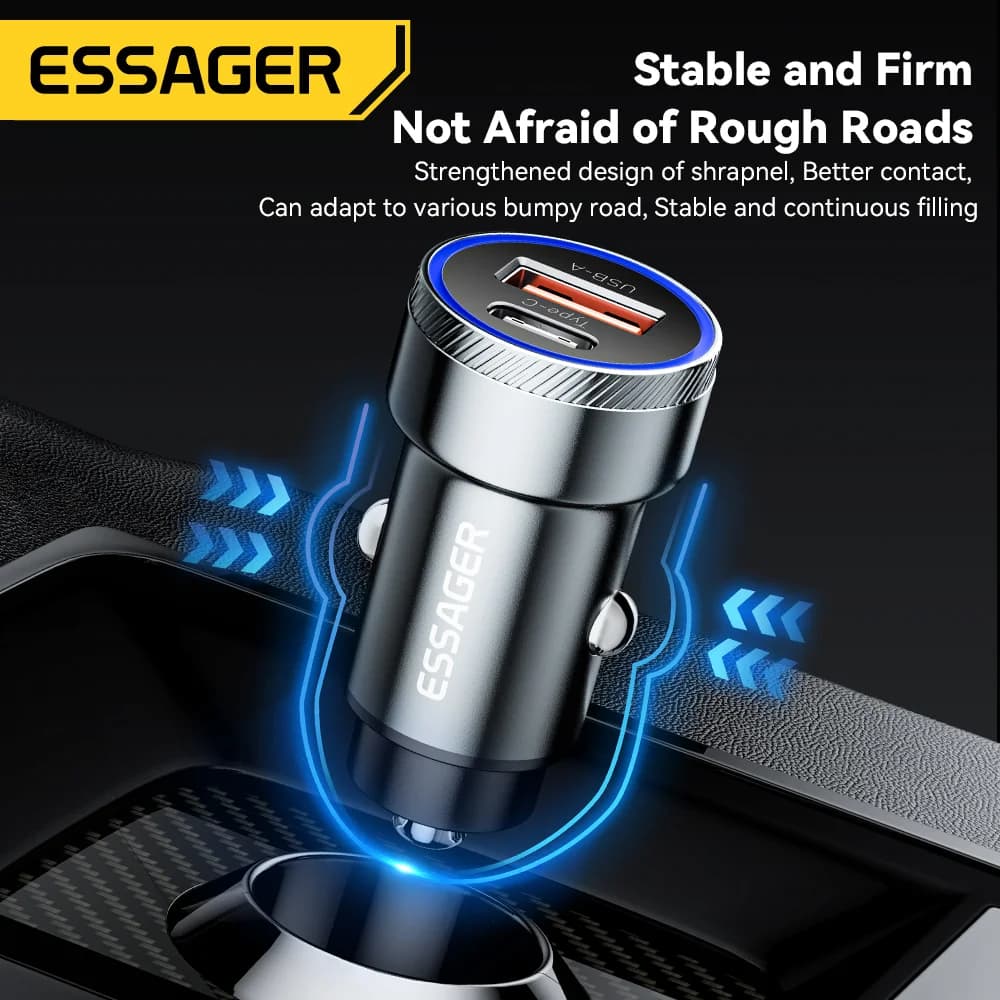 54W USB-C Biloplader, 5A Hurtig Opladning