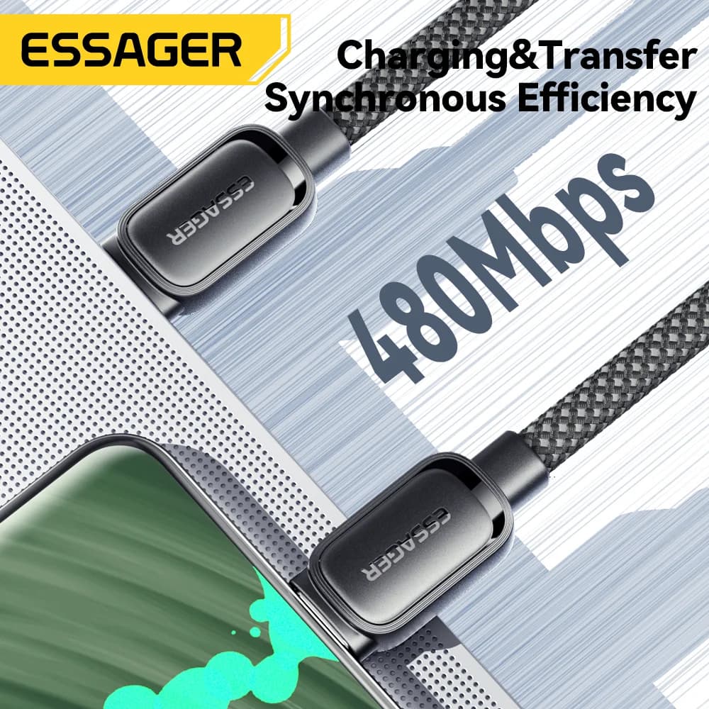 100W magnetisk anti-tangling USB-C opladningskabel