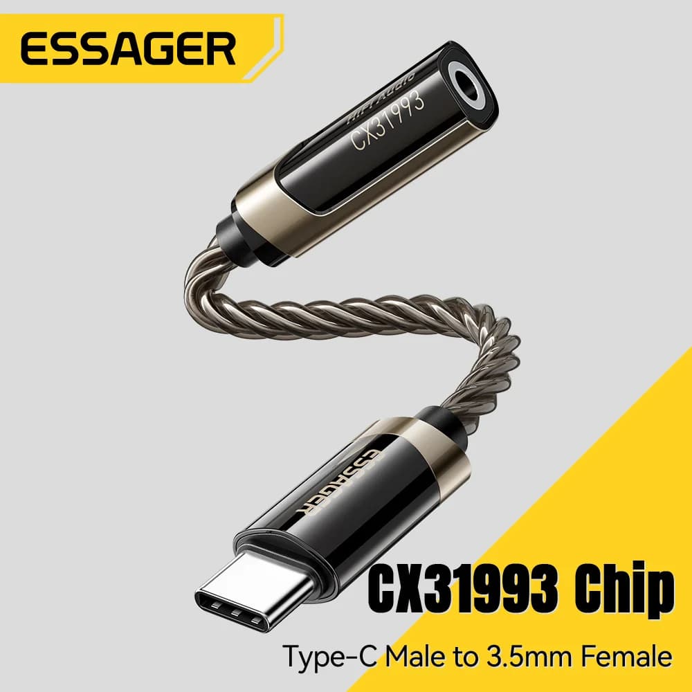 HiFi USB-C til 3.5mm hovedtelefon lydadapter