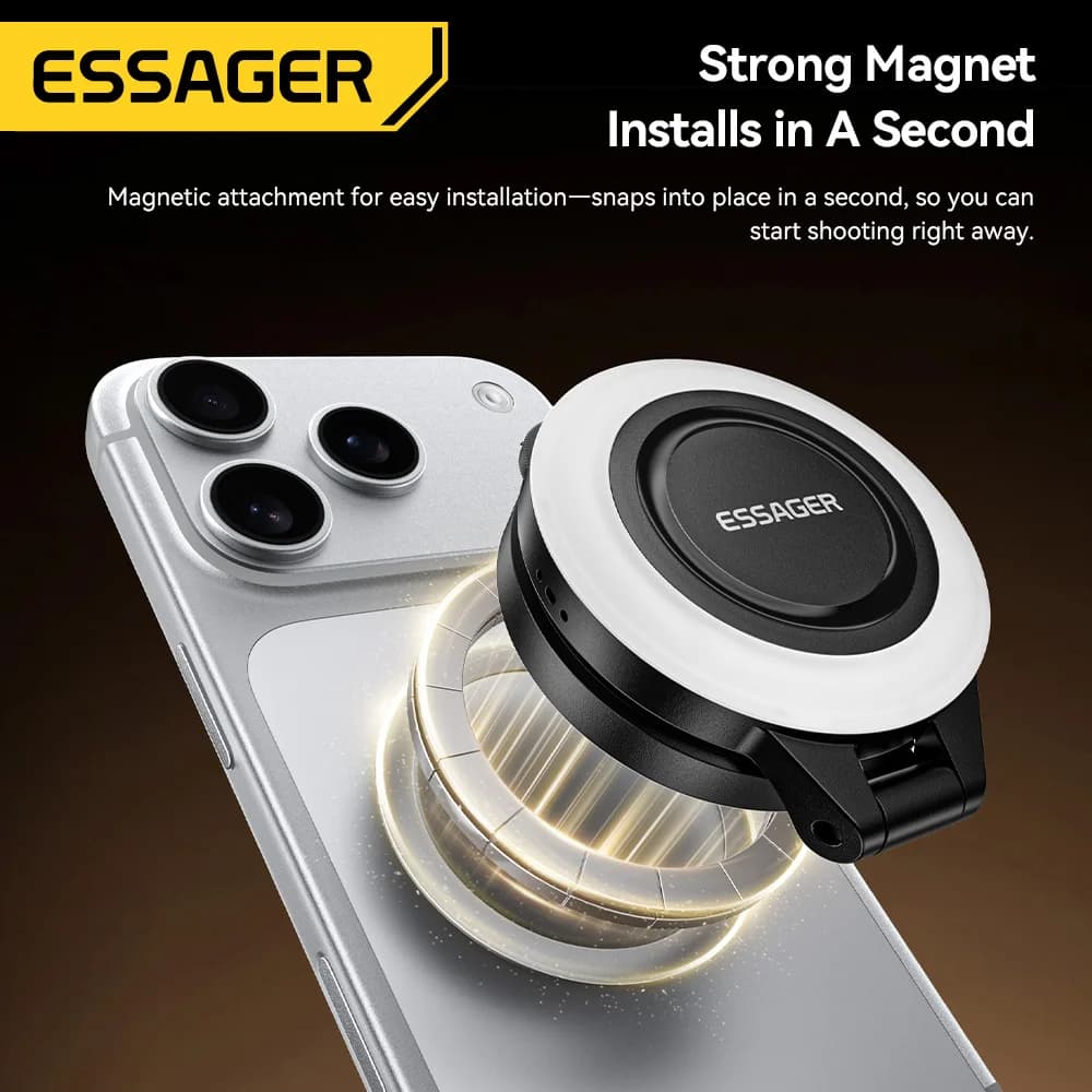 Mini magnetisk fill light til smartphone, 3 lysmoduser