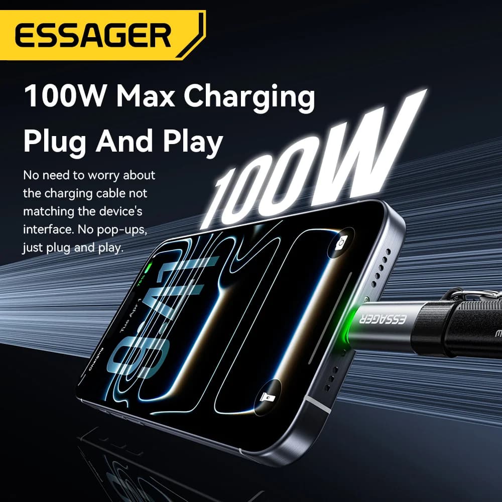 100W Smart strømafbryder USB-C OTG-adapter