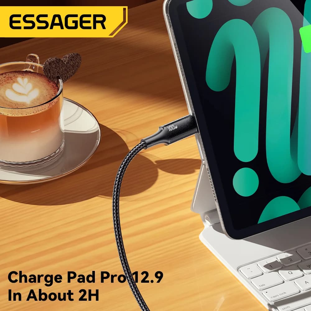 100W PD Hurtigladning USB-C til USB-C Kabel