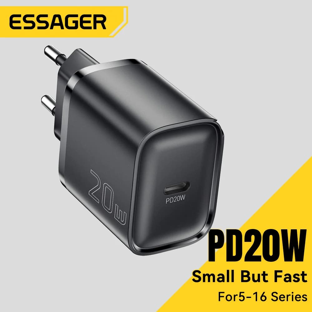 Mini 20W USB-C PD væglader til hurtigopladning