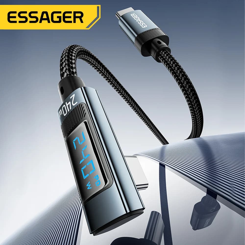 240W USB-C til USB-C kabel med 90 graders vinkel