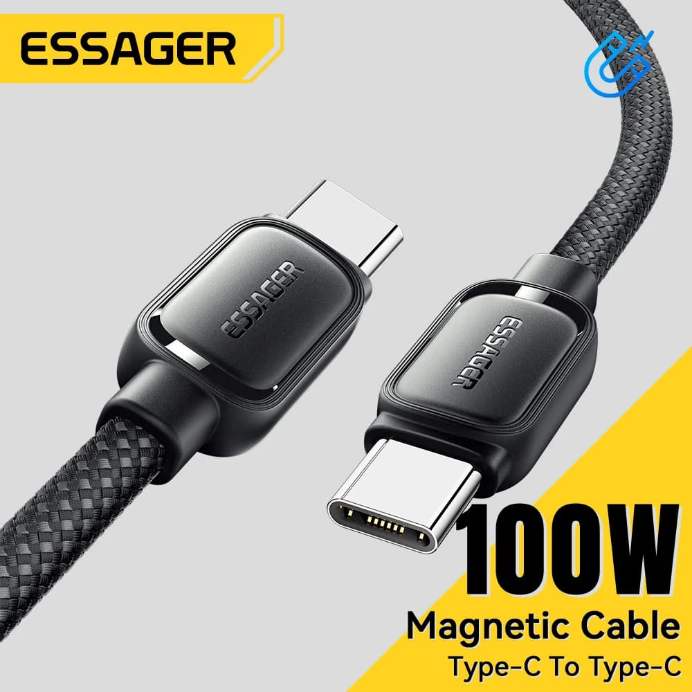 100W magnetisk anti-tangling USB-C opladningskabel