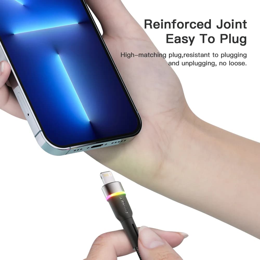 LED USB Hurtigladnings Datakabel til iPhone