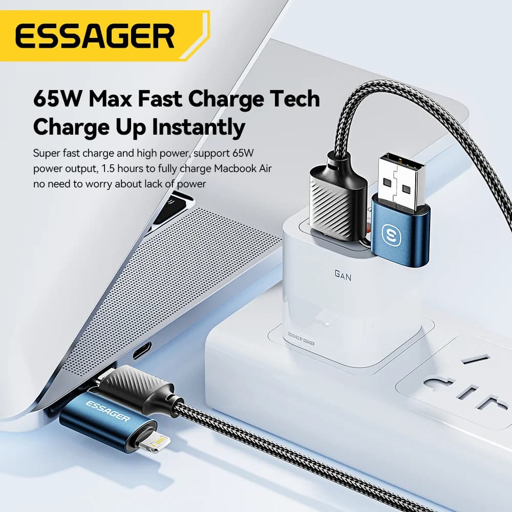 4-i-1 USB-C-kabel, 65W PD hurtigopladning
